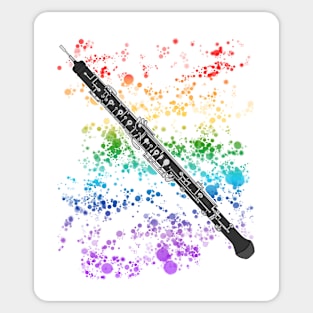 Oboe Rainbow Colours Oboist Woodwind Musician Sticker